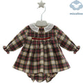 VESTITO NEONATA SCOZZESE CON CULOTTE MICOLINO
