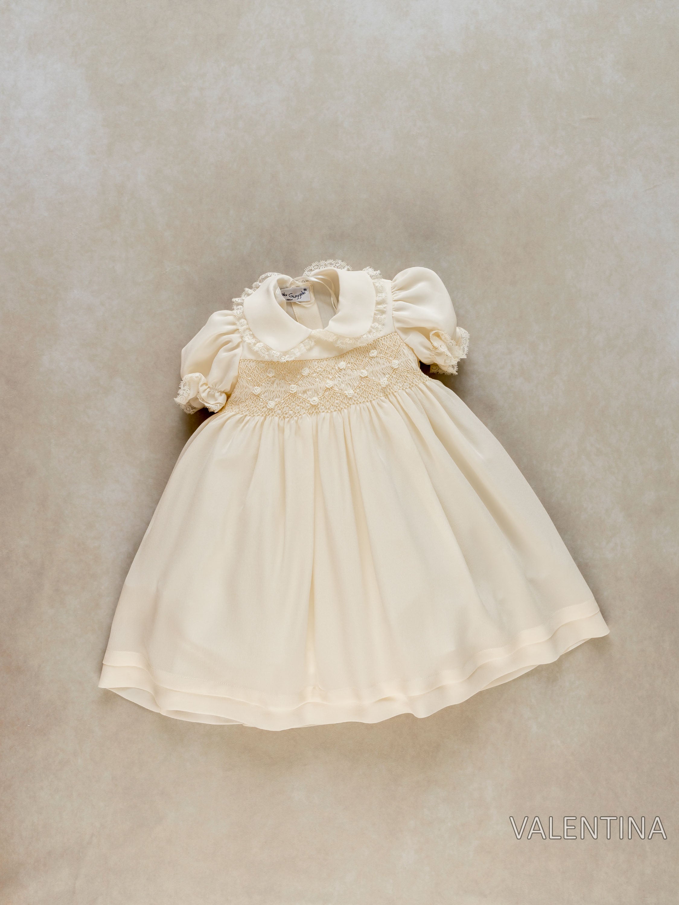 VESTITO CORTO CERIMONIALE IN SETA PICCOLA GIUGGIOLA - VALENTINA