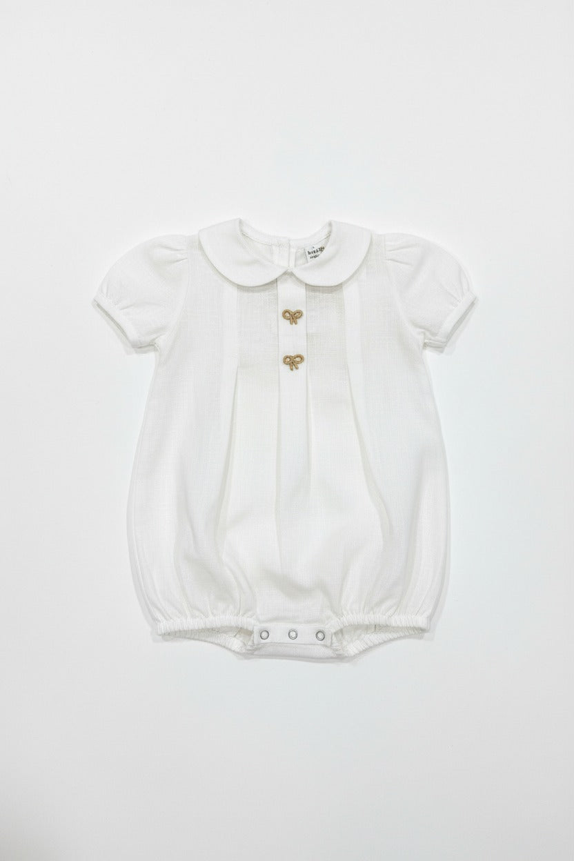 PAGLIACCETTO IN LINO CON FIOCCHETTI RICAMATI BEBE' MARGO'