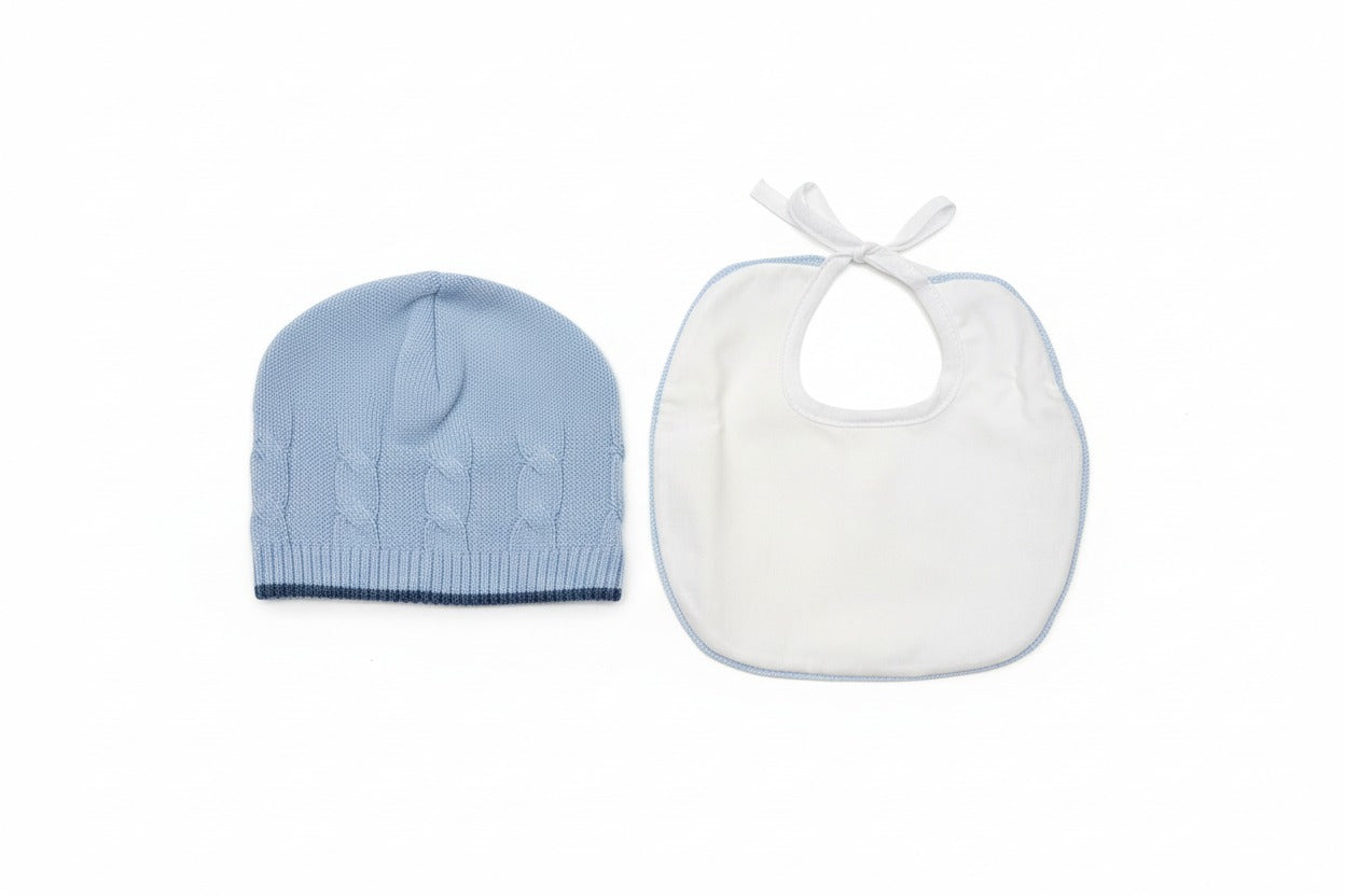 SET CAPPELLINO E BAVAGLINO CON INSERTI BEBE' MARGO'