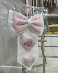 FIOCCO GRANDE A DUE CUORI PRINCIPESSA ROSA