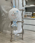 FIOCCO PALLONCINO STAMPATO ELEFANTE GRANDE CELESTE