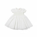 ABITO CERIMONIA IN COTONE DETTAGLI SMOCK SCALDACUORE