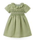 ABITO IN LINO E COTONE RICAMO PUNTO SMOCK COCCODE'