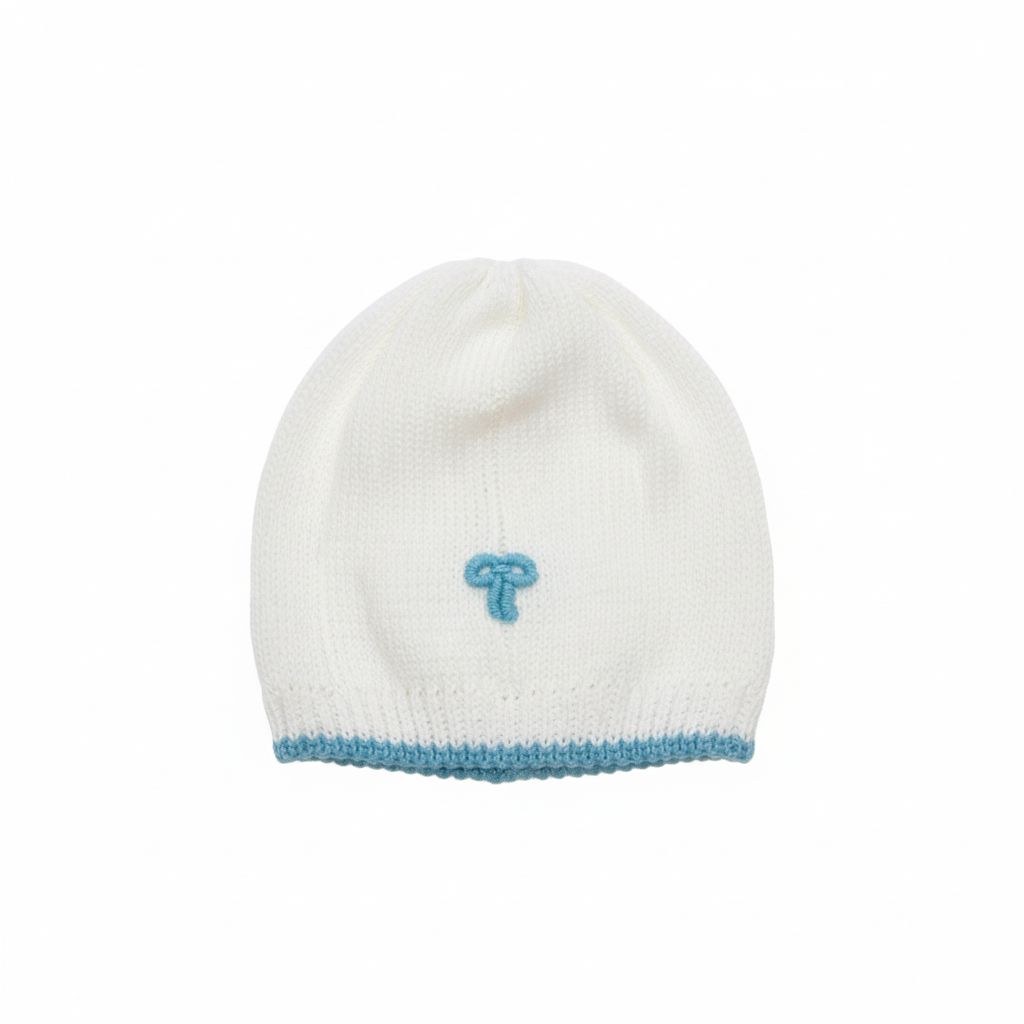 CAPPELLINO IN FILO CON FIOCCHETTO BEBE' DI ALMY
