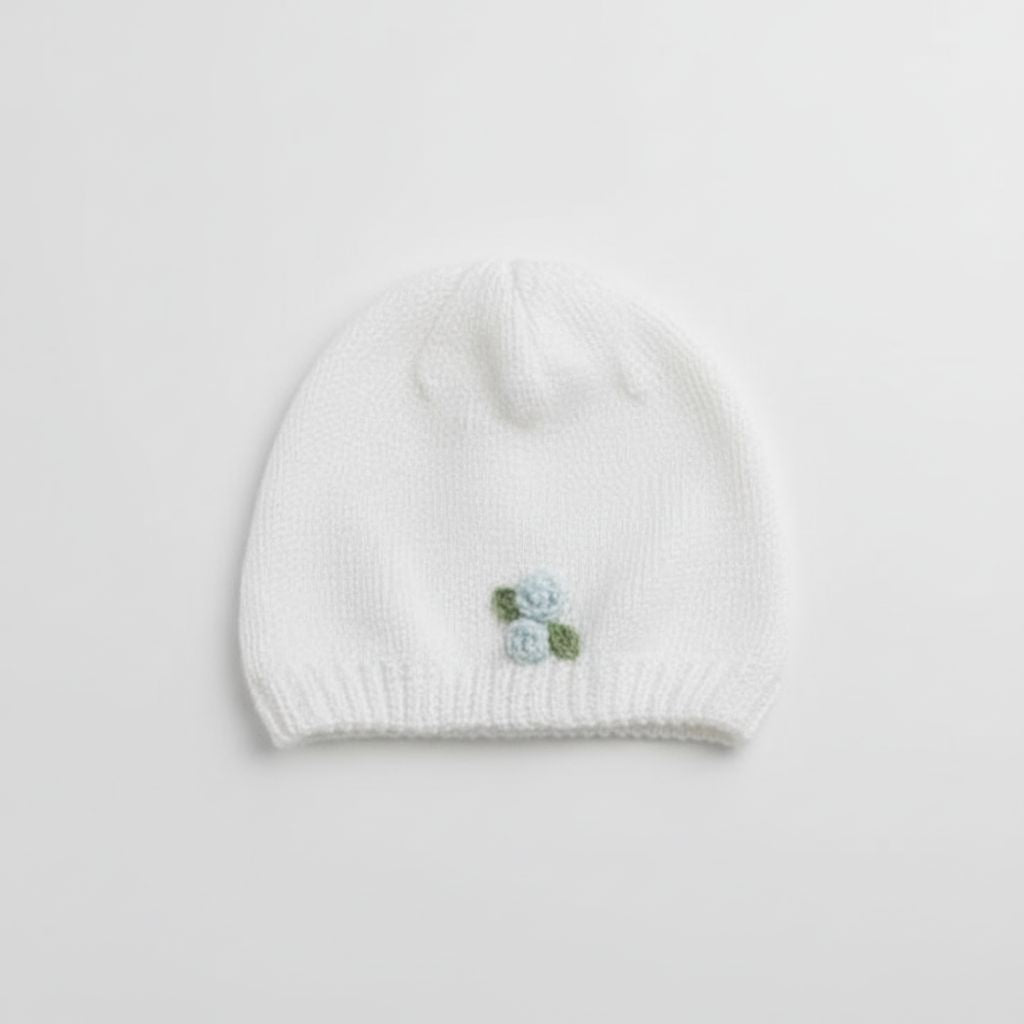 CAPPELLINO IN FILO CON RICAMO BEBE' DI ALMY