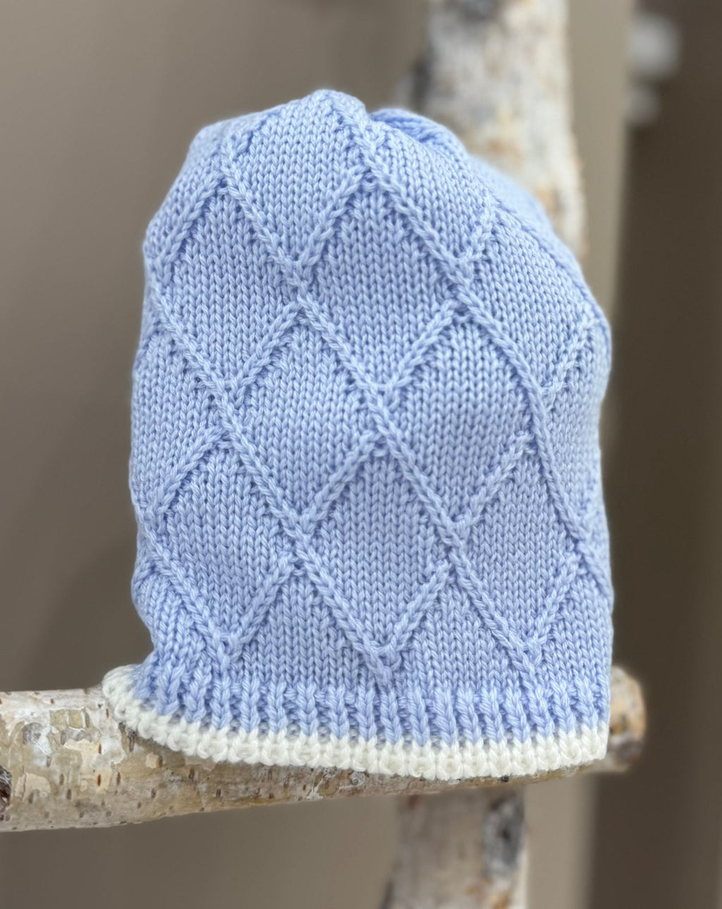 CAPPELLINO IN MAGLIA A ROMBI BEBE' DI ALMY