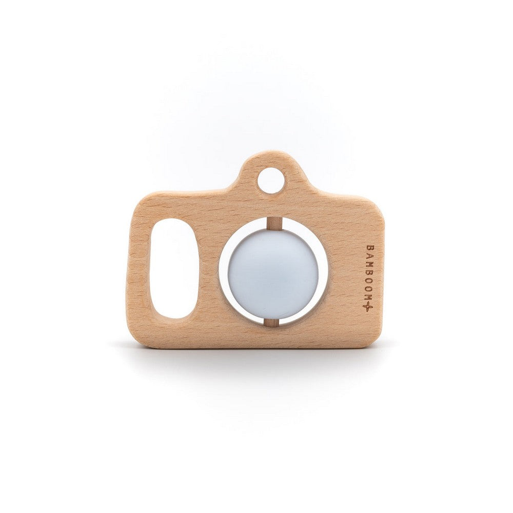 FOTOCAMERA IN LEGNO E SILICONE - Azzurro