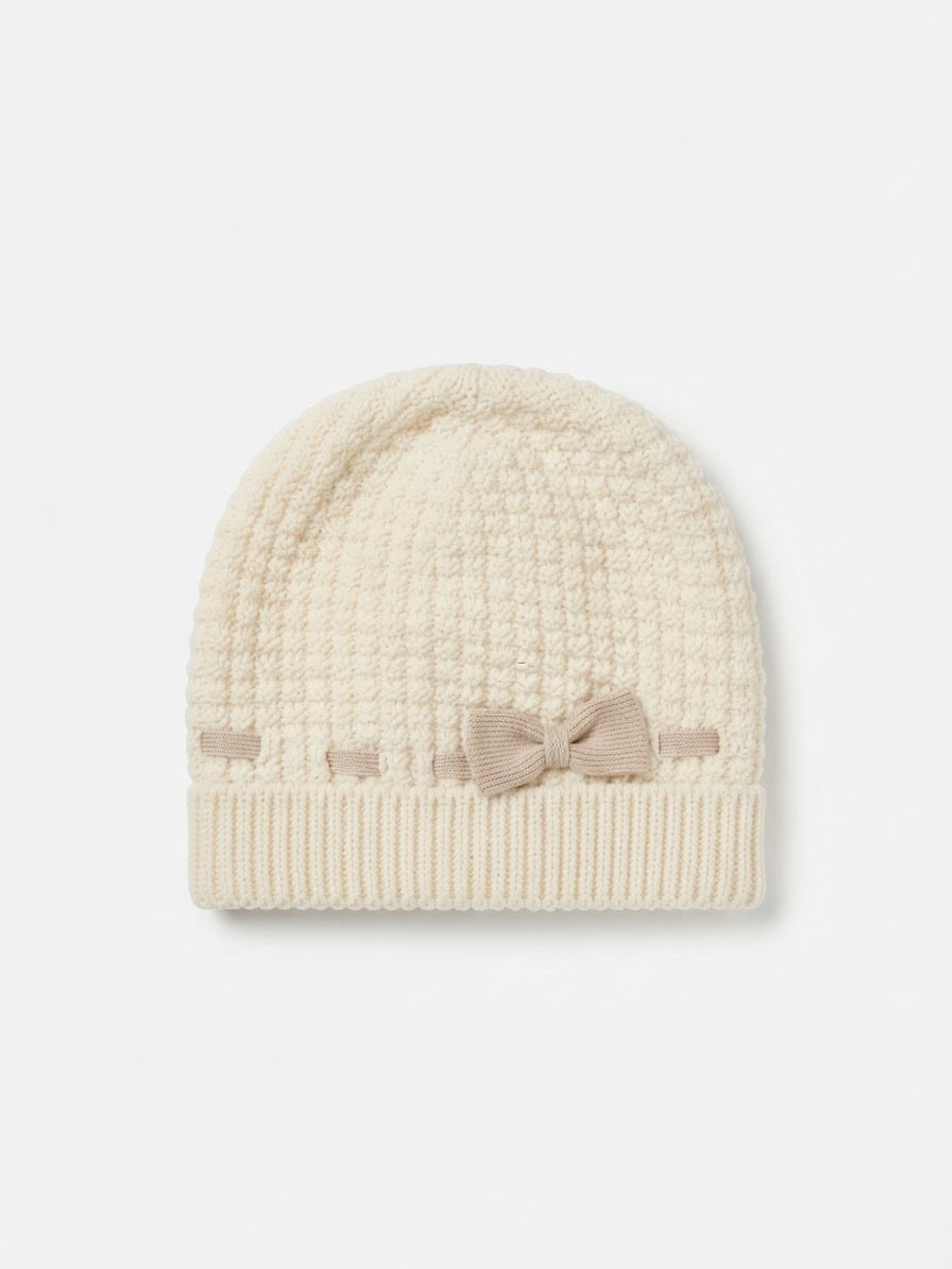 CAPPELLINO IN MAGLIA CON FIOCCO LATERALE LES JOIES