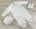 SET CORREDINO IN FILO BIANCO CON CUORI, TUTINA CAPPELLINO E BABBUCCE