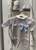 SET CORREDINO PURA LANA CON FIOCCO LE DODO' : TUTINA , CAPPELLINO E BABBUCCE