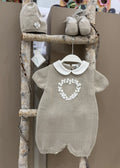 SET CORREDINO IN FILO CON CUORE, PAGLIACCETTO,CAPPELLINO E BABBUCCE