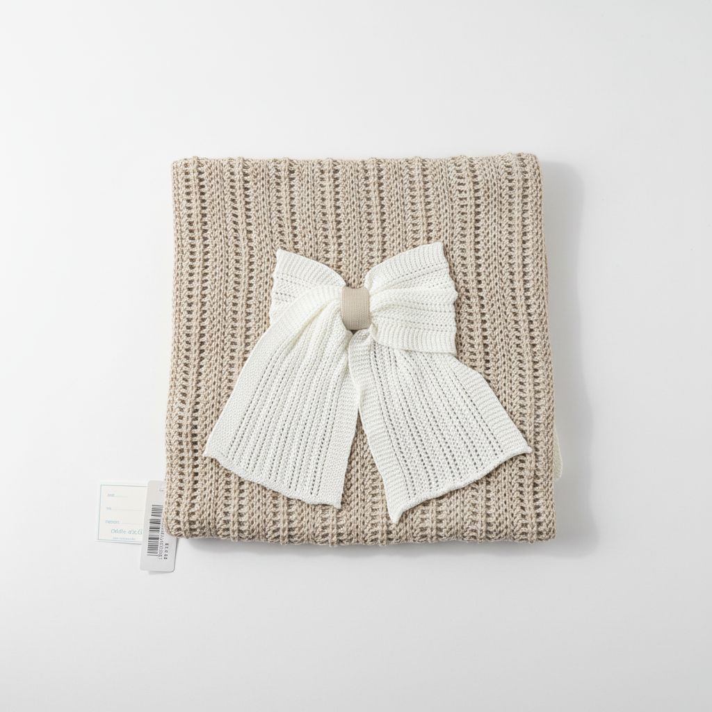 COPERTINA IN FILO CON FIOCCO BEBE' DI ALMY