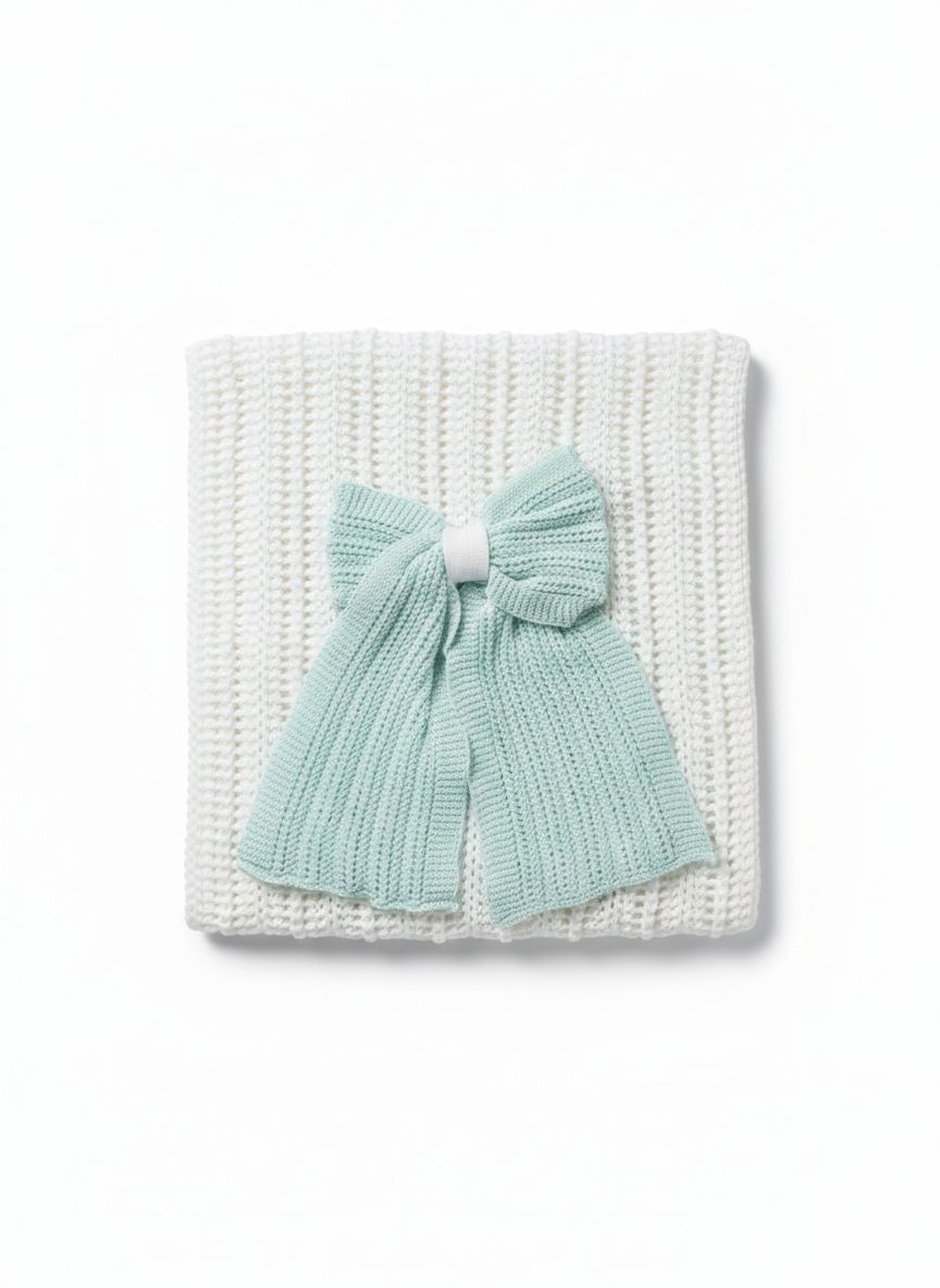 COPERTINA IN FILO CON FIOCCO BEBE' DI ALMY