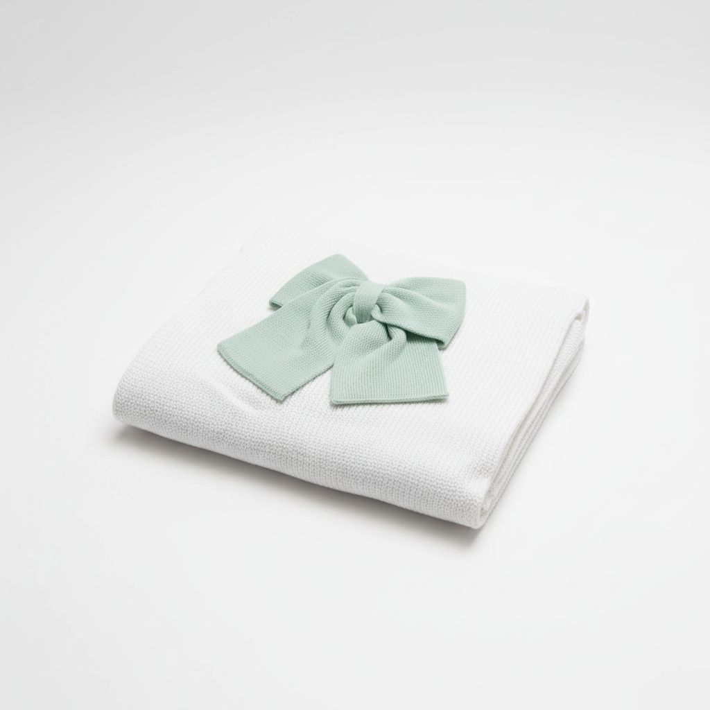 COPERTINA IN FILO CON FIOCCO BEBE' DI ALMY