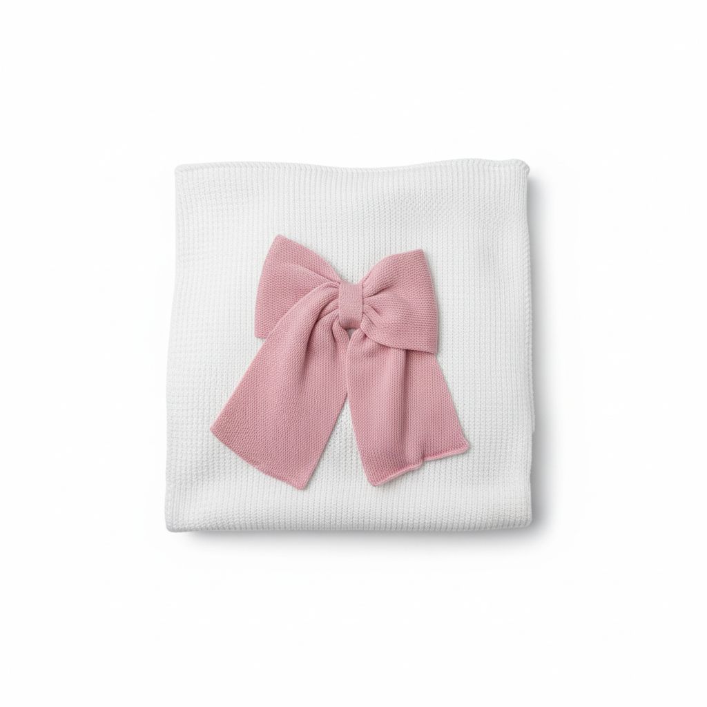 COPERTINA IN FILO CON FIOCCO BEBE' DI ALMY