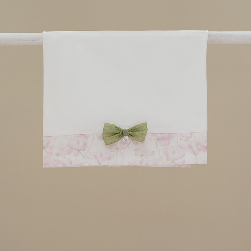 SET LENZUOLA 3 PEZZI CON FIORI E FIOCCO NINNAOH