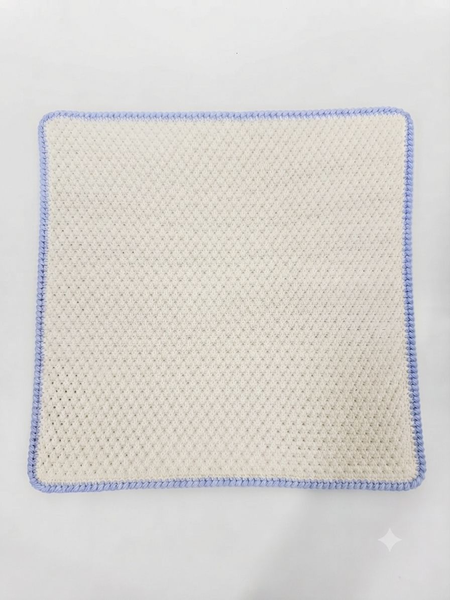 COPERTINA IN MAGLIA CON BORDINO BEBE' DI ALMY