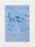 COPERTINA IN MAGLIA DI PURO COTONE CON FIOCCO BEBE' DI ALMY