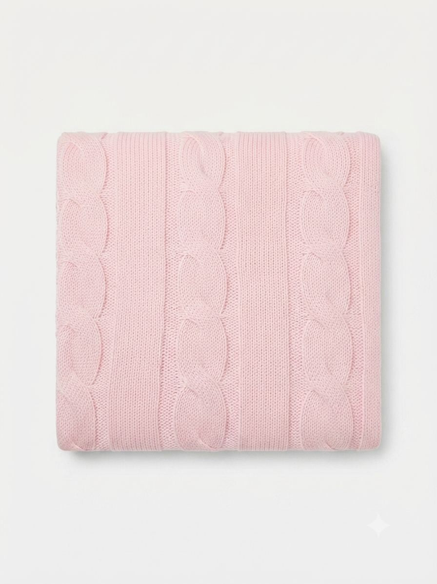 COPERTINA IN MAGLIA DI PURO COTONE CON TRECCE BEBE' DI ALMY