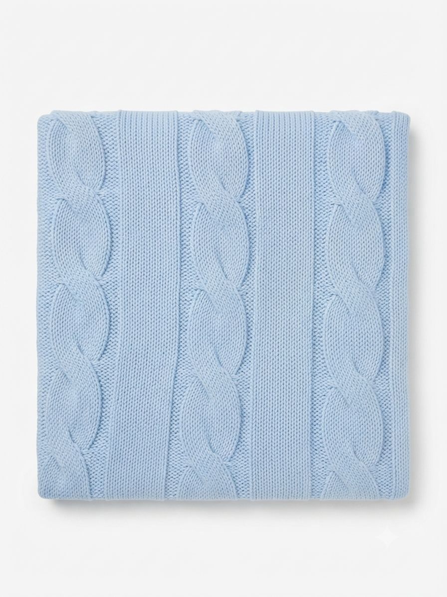 COPERTINA IN MAGLIA DI PURO COTONE CON TRECCE BEBE' DI ALMY