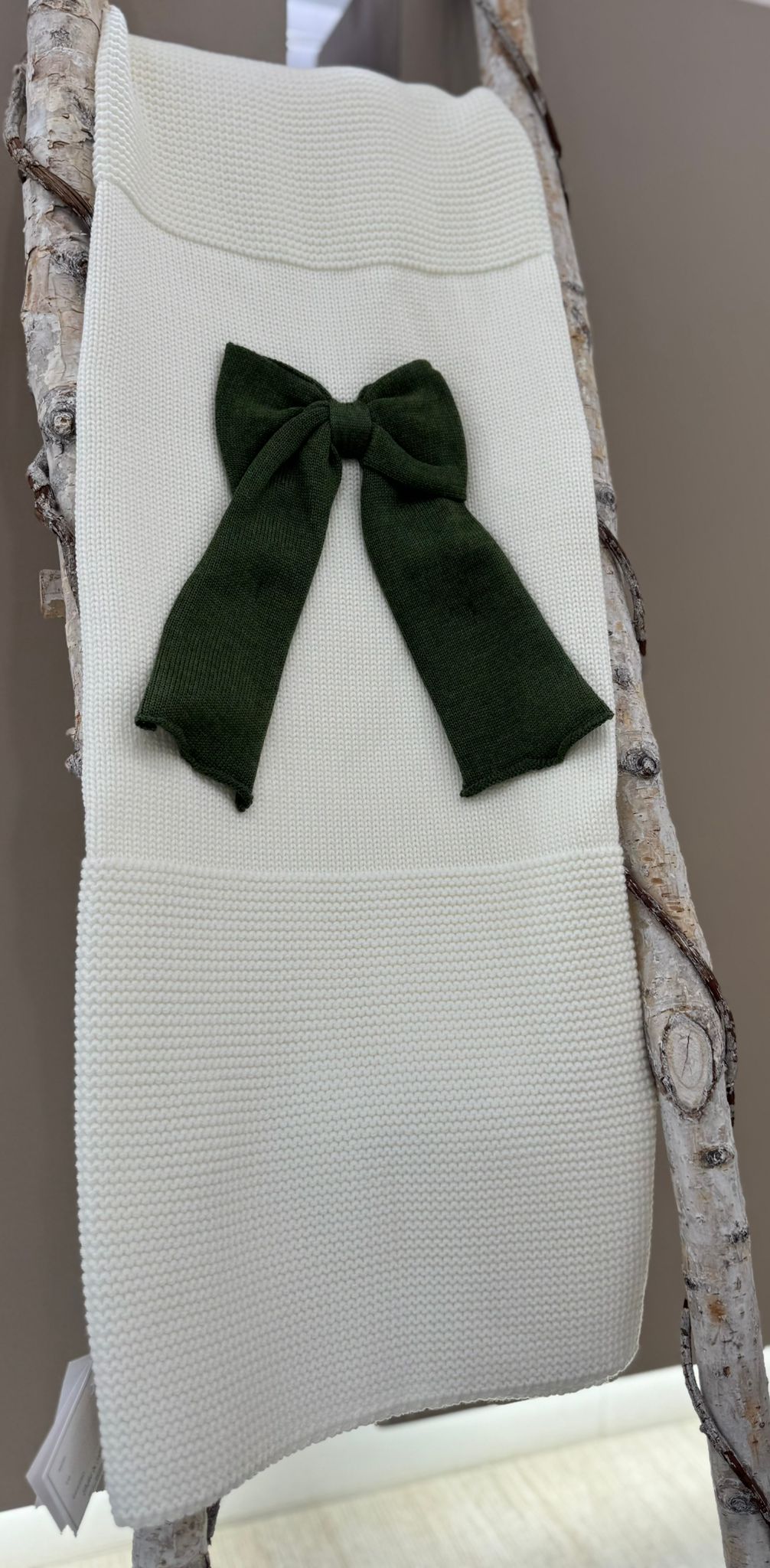 COPERTINA IN MAGLIA CON FIOCCO BEBE'DI ALMY