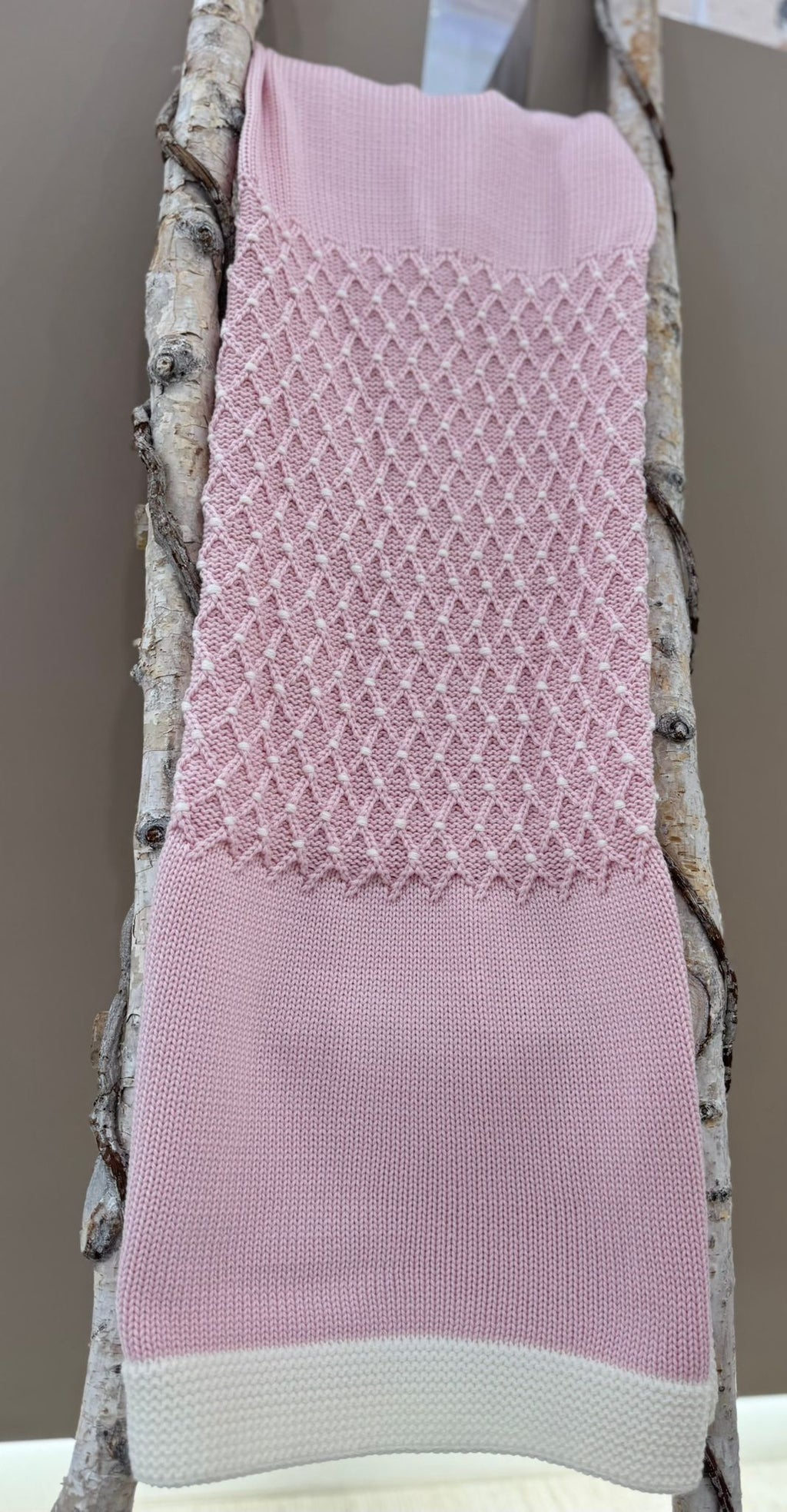 COPERTINA IN MAGLIA CON ROMBI BEBE D'ALMY
