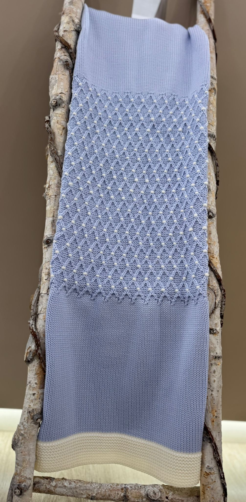 COPERTINA IN MAGLIA CON ROMBI BEBE D'ALMY