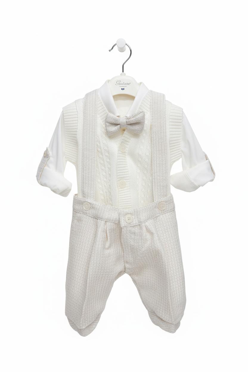 COMPLETO NEONATO 4 PEZZI IN LINO BUFI