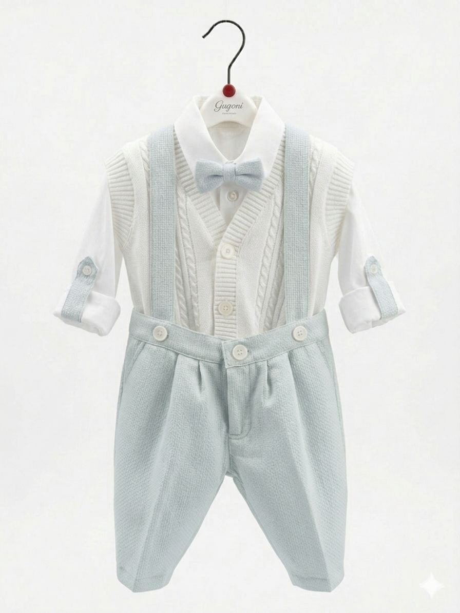 COMPLETO NEONATO 4 PEZZI IN LINO BUFI