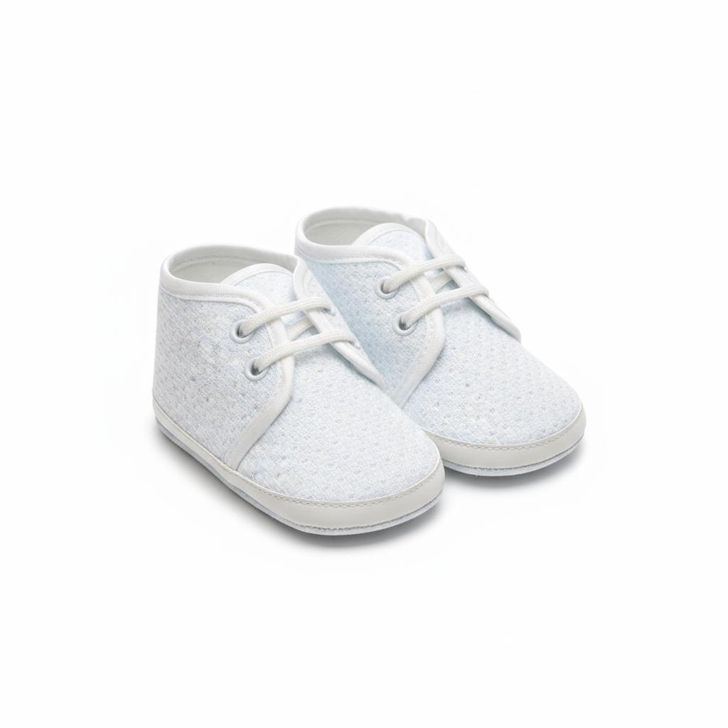 SCARPINE BABY IN LINO E COTONE BUFI