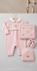 SET CORREDINO TUTINA IN MAGLIA, CAPPELLINO, SCARPINA E COPERTINA BEBE' DI ALMY