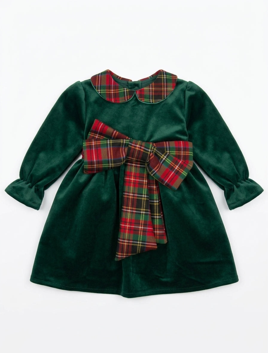 VESTITO SCOZZESE CON FIOCCO PAPPA E LATTE
