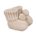 SCARPINE BEIGE A COSTE CON POMPON