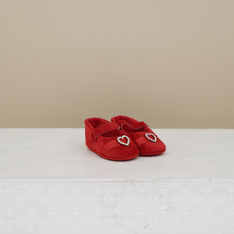 BALLERINA NEONATA IN VELLUTO CON CUORE NINNAOH