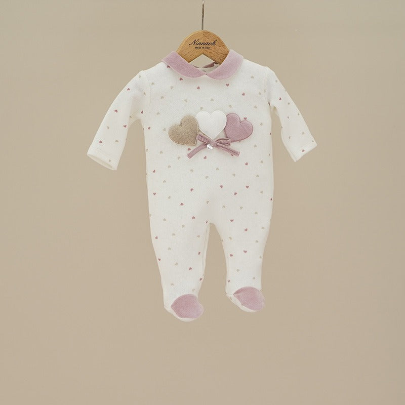 TUTINA IN CINIGLIA CON POIS E CUORI NINNAOH