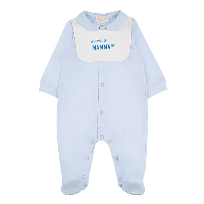 TUTINA CON BAVAGLINO "AMO LA MAMMA IL PAPÀ