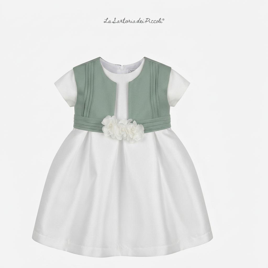VESTITINO CERIMONIA CON FIORE LA SARTORIA DEI PICCOLI