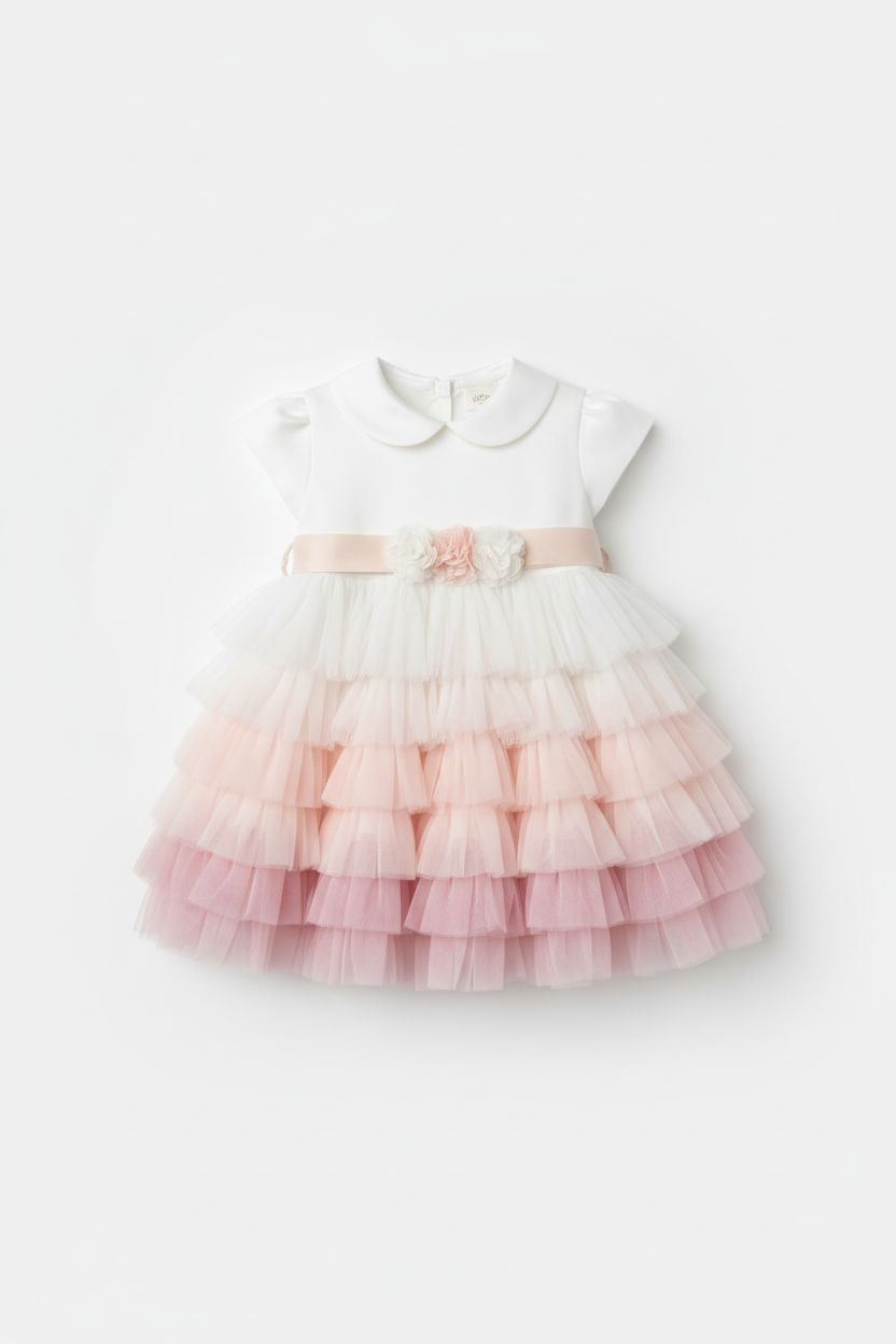 VESTINA DA CERIMONIA CON BALZE IN TULLE LA SARTORIA DEI PICCOLI