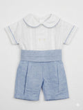 COMPLETO CERIMONIA CAMICIA IN PIQUET E PANTALONE IN LINO LA SARTORIA DEI PICCOLI