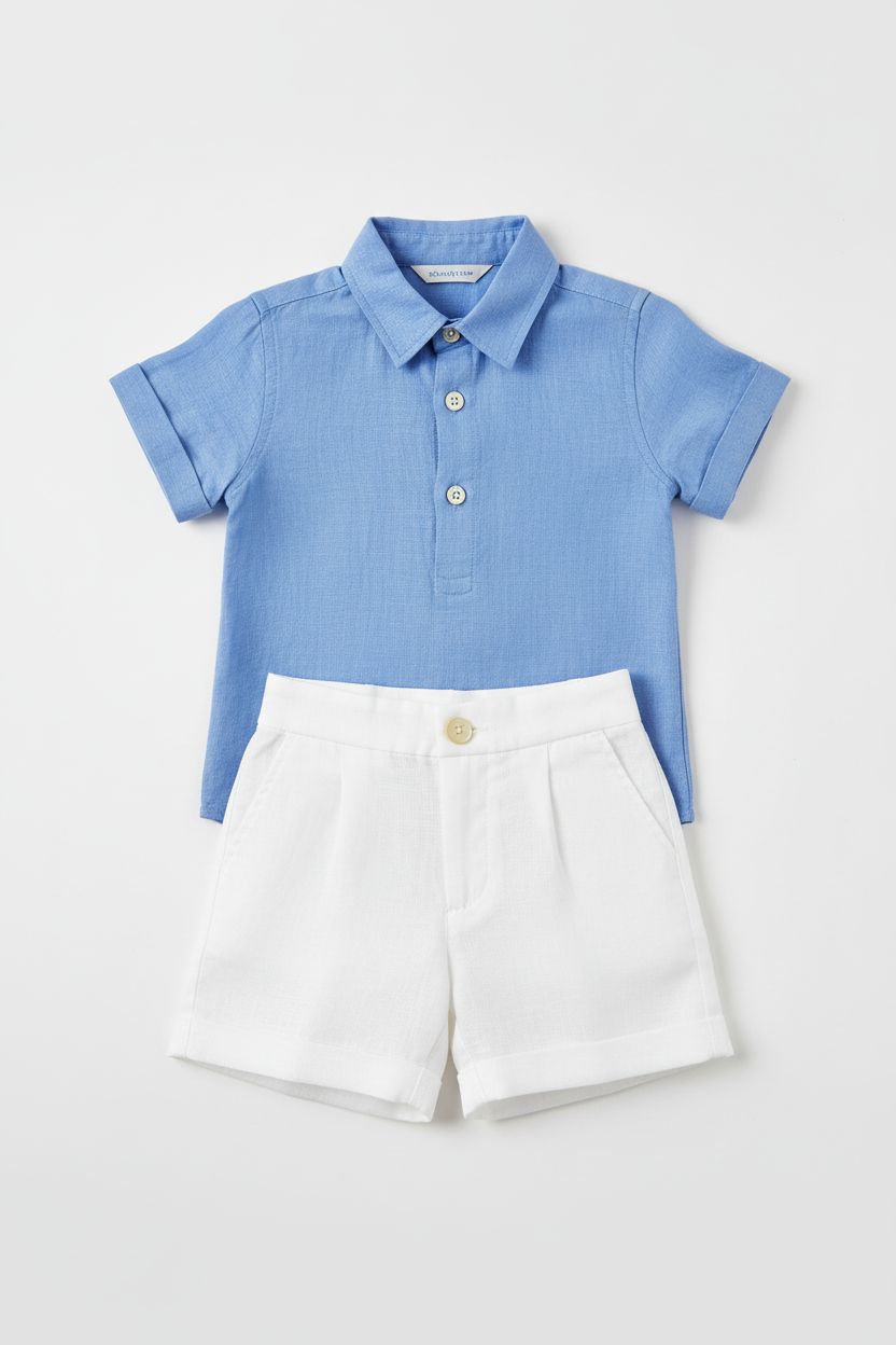COMPLETO CAMICIA IN LINO E BERMUDA LA SARTORIA DEI PICCOLI