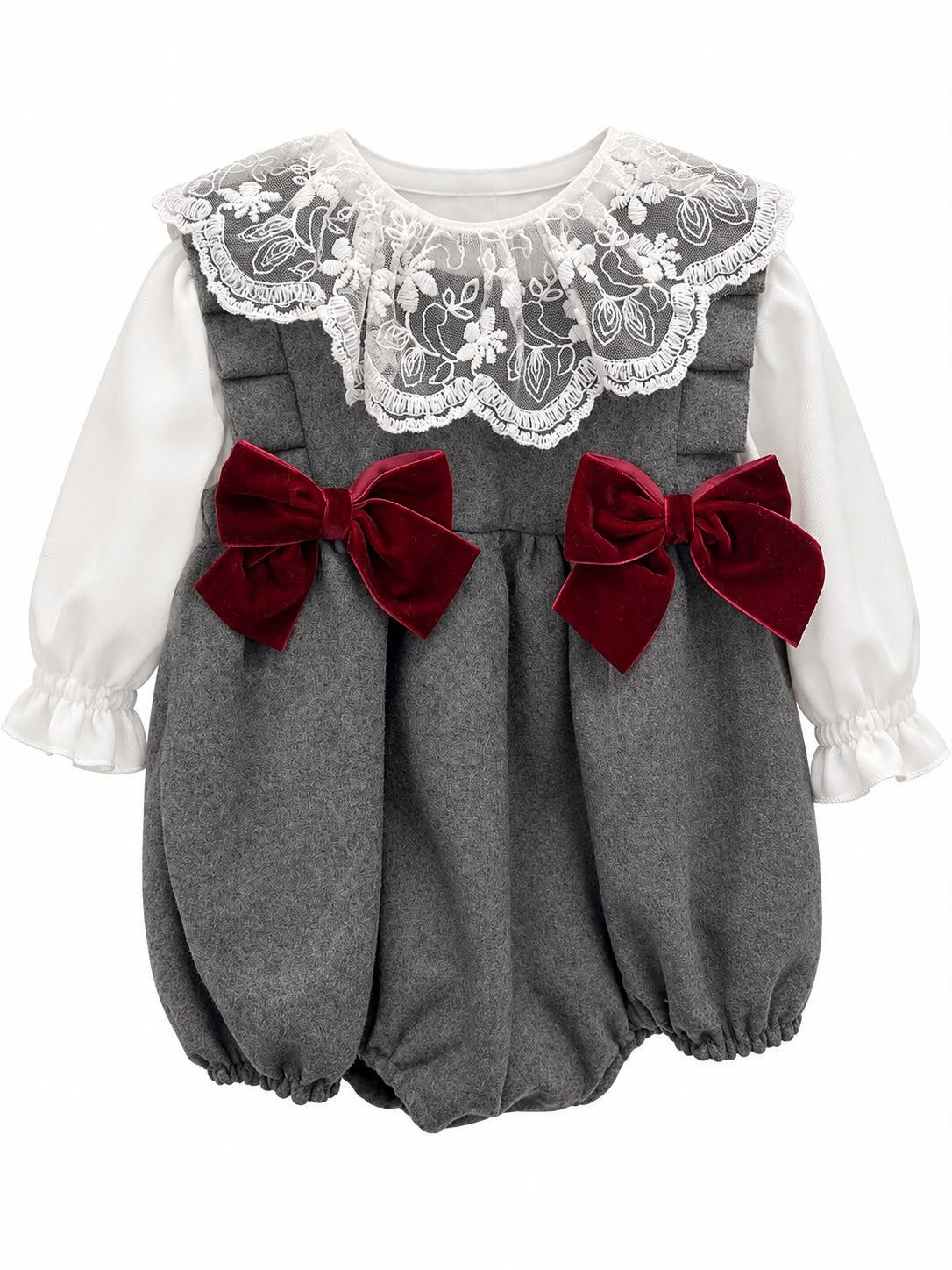 PAGLIACCETTO CHIC CON PIZZO E FIOCCHETTI LA SARTORIA DEI PICCOLI