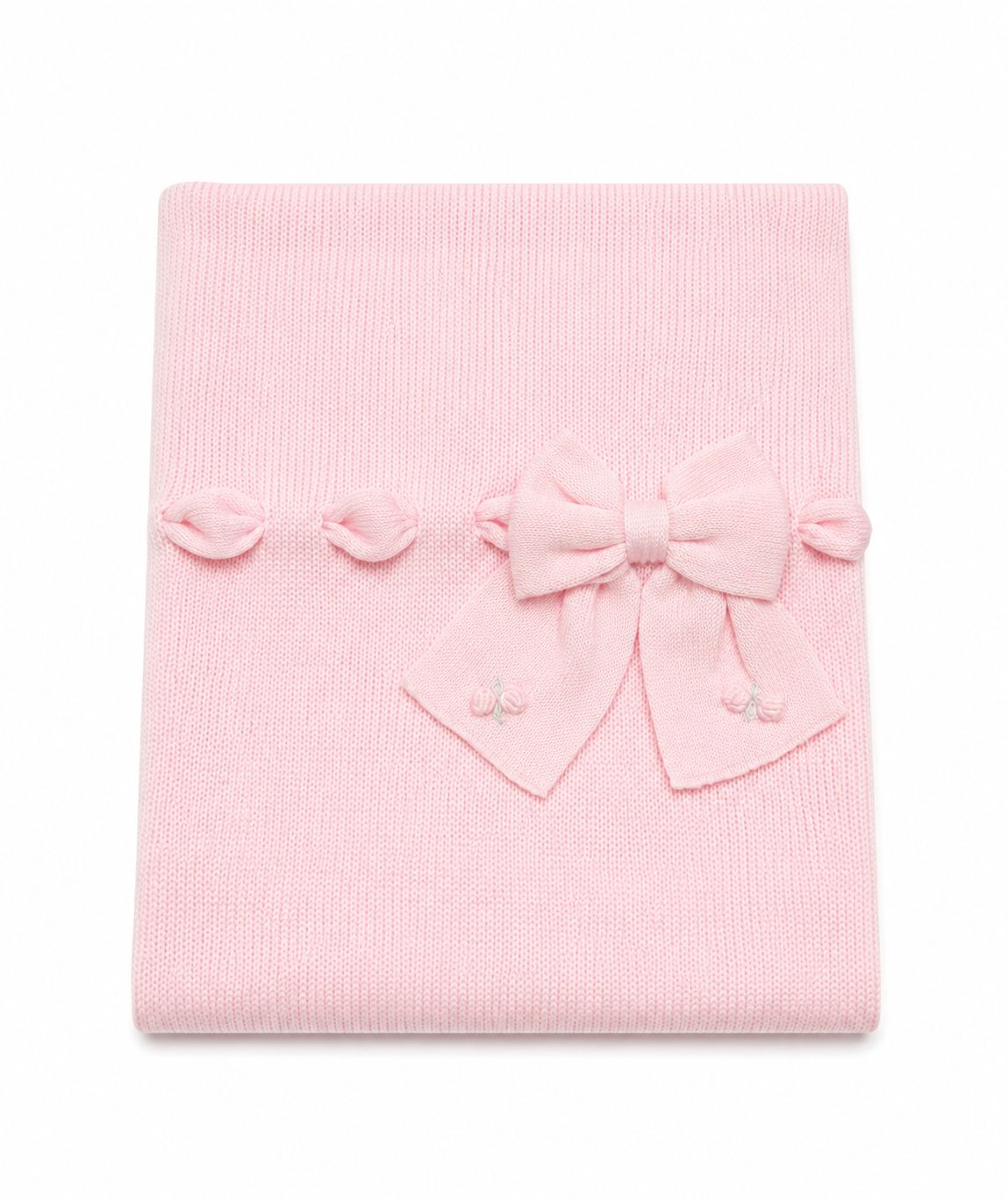 COPERTINA IN MAGLIA CON FIOCCO RICAMATO BABY LORD