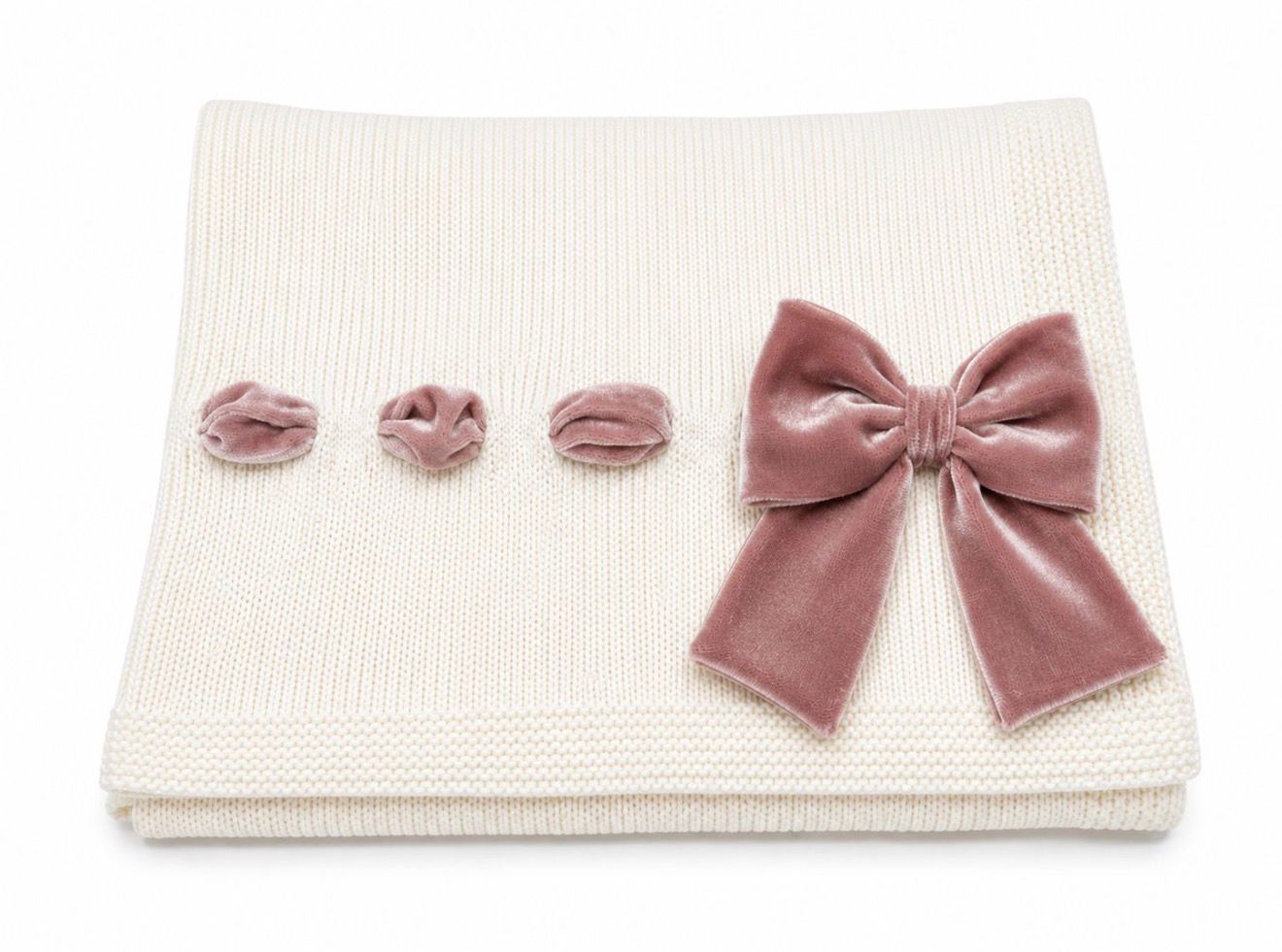 COPERTINA IN MAGLIA CON FIOCCO IN VELLUTO BABY LORD