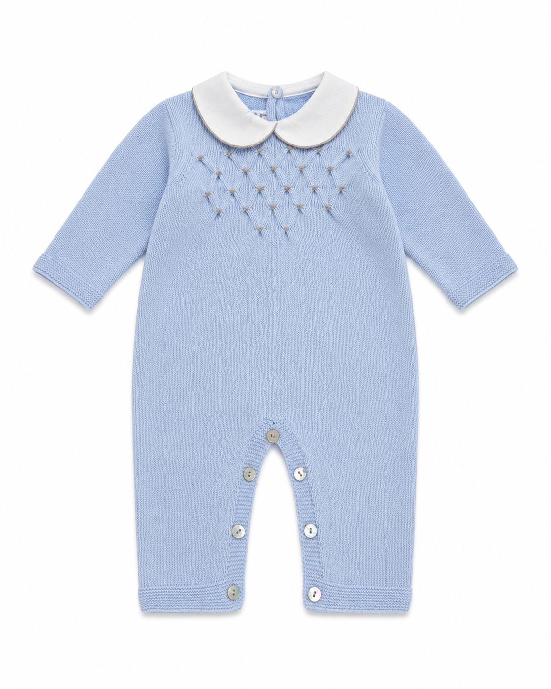TUTINA IN MAGLIA CON RICAMO A NIDO D'APE BABY LORD