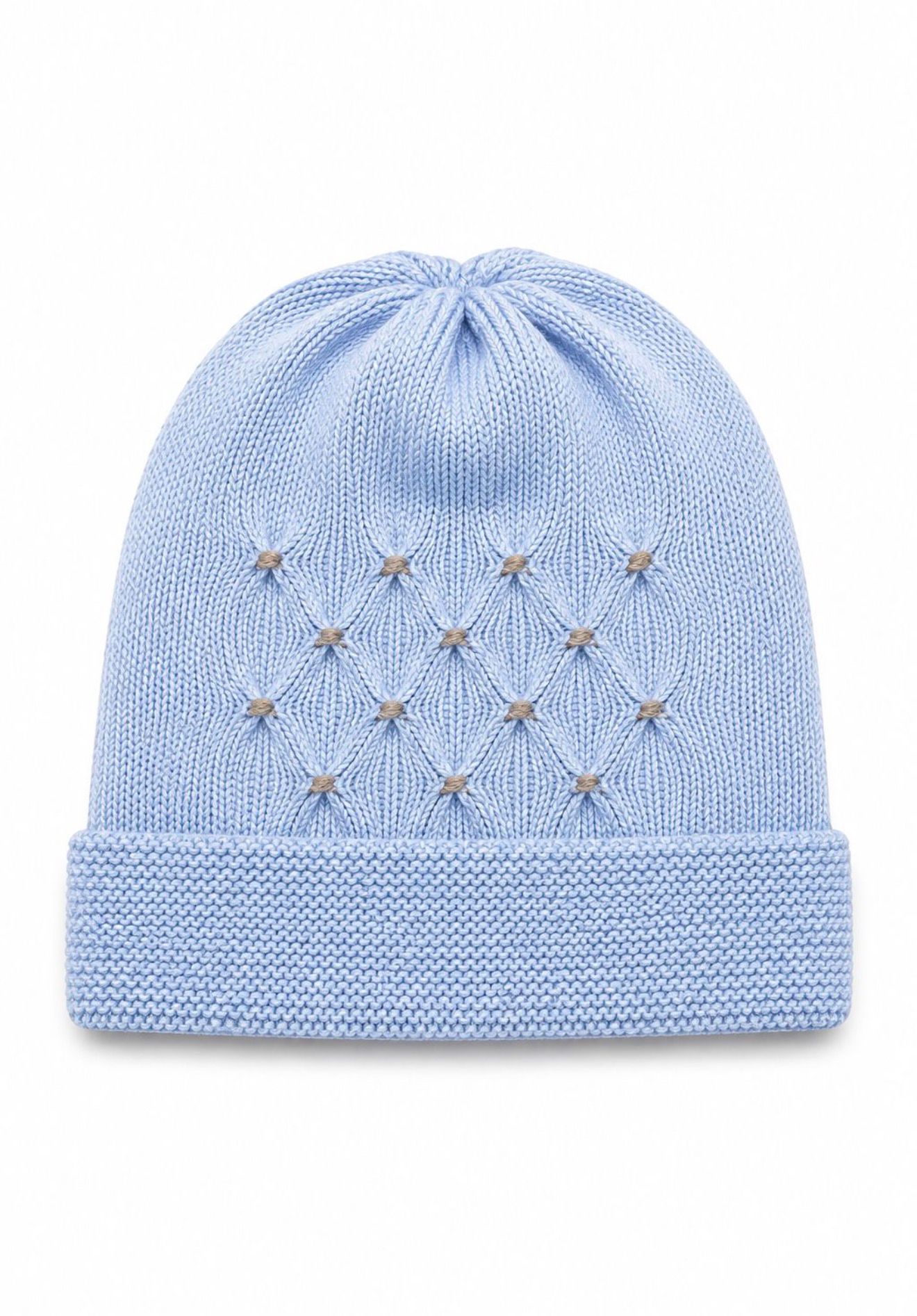 CAPPELLINO IN MAGLIA CON RICAMO A NIDO D'APE BABY LORD