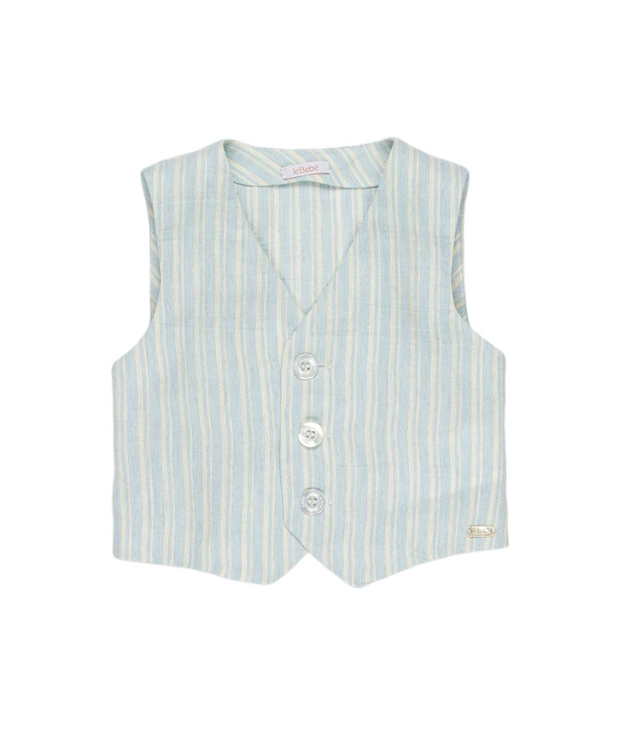 GILET NEONATO A RIGHE LE BEBE'