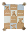 COPERTINA IN MAGLIA NEONATO CON ORSETTI E PONPON LE BEBE'