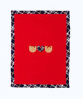 COPERTA NEONATA CON ORSETTO E CUORE SCOZZESE LE BEBE'