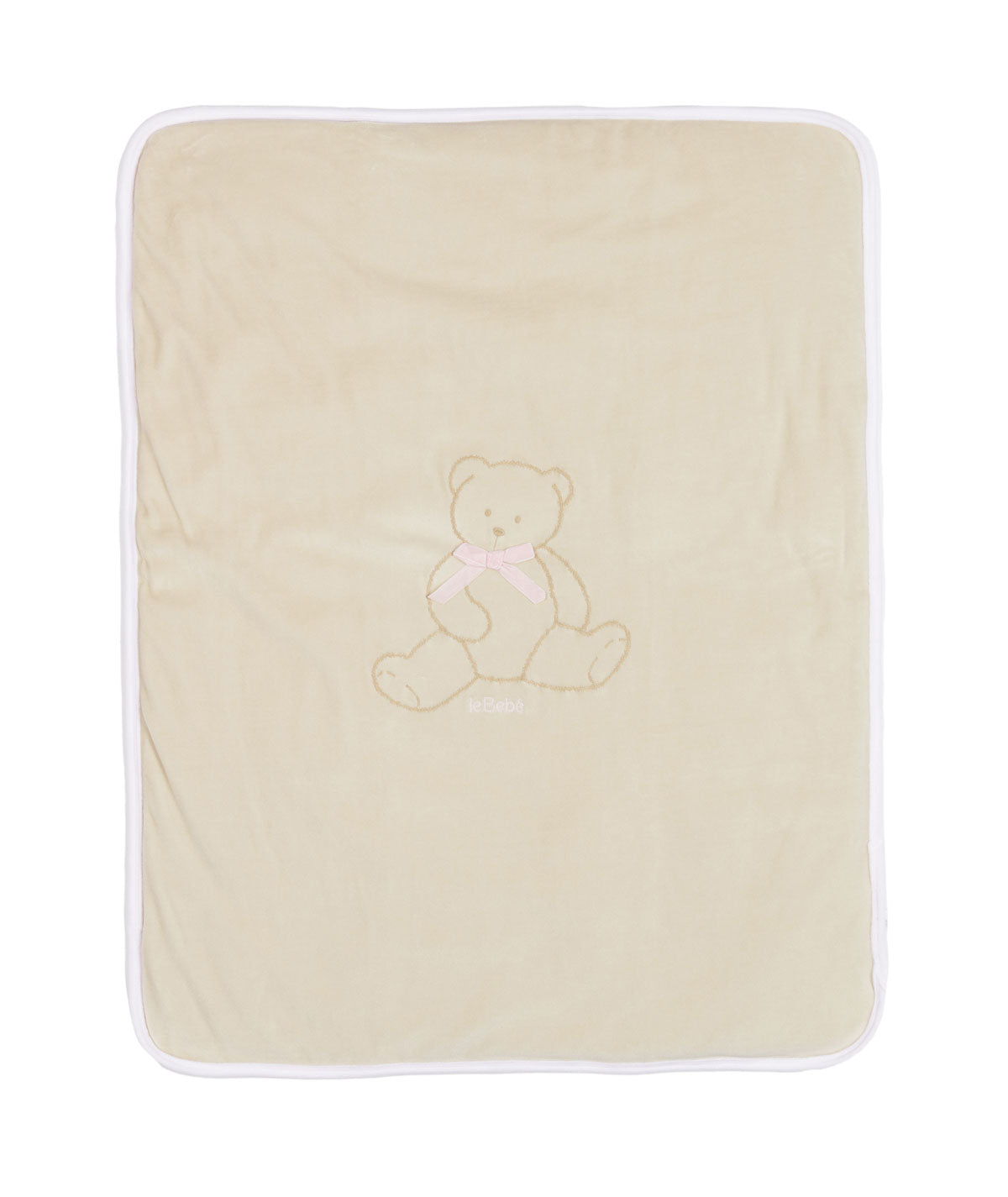 COPERTA TINTA UNITA CON RICAMI IN CINIGLIA ORSETTO LE BEBE'